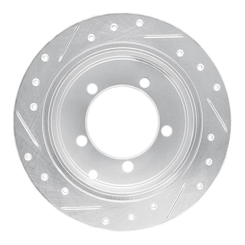 Mitsubishi Diamante Brake Rotor (1) - Rear Right - R1 Concepts - Drilled & Slotted - Silver - `97-`04